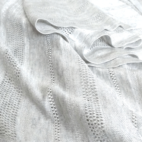 *Relisted* Calvin Klein Wrap/ Poncho Gray & Faint White Stripe Silver Threading - Picture 5 of 15